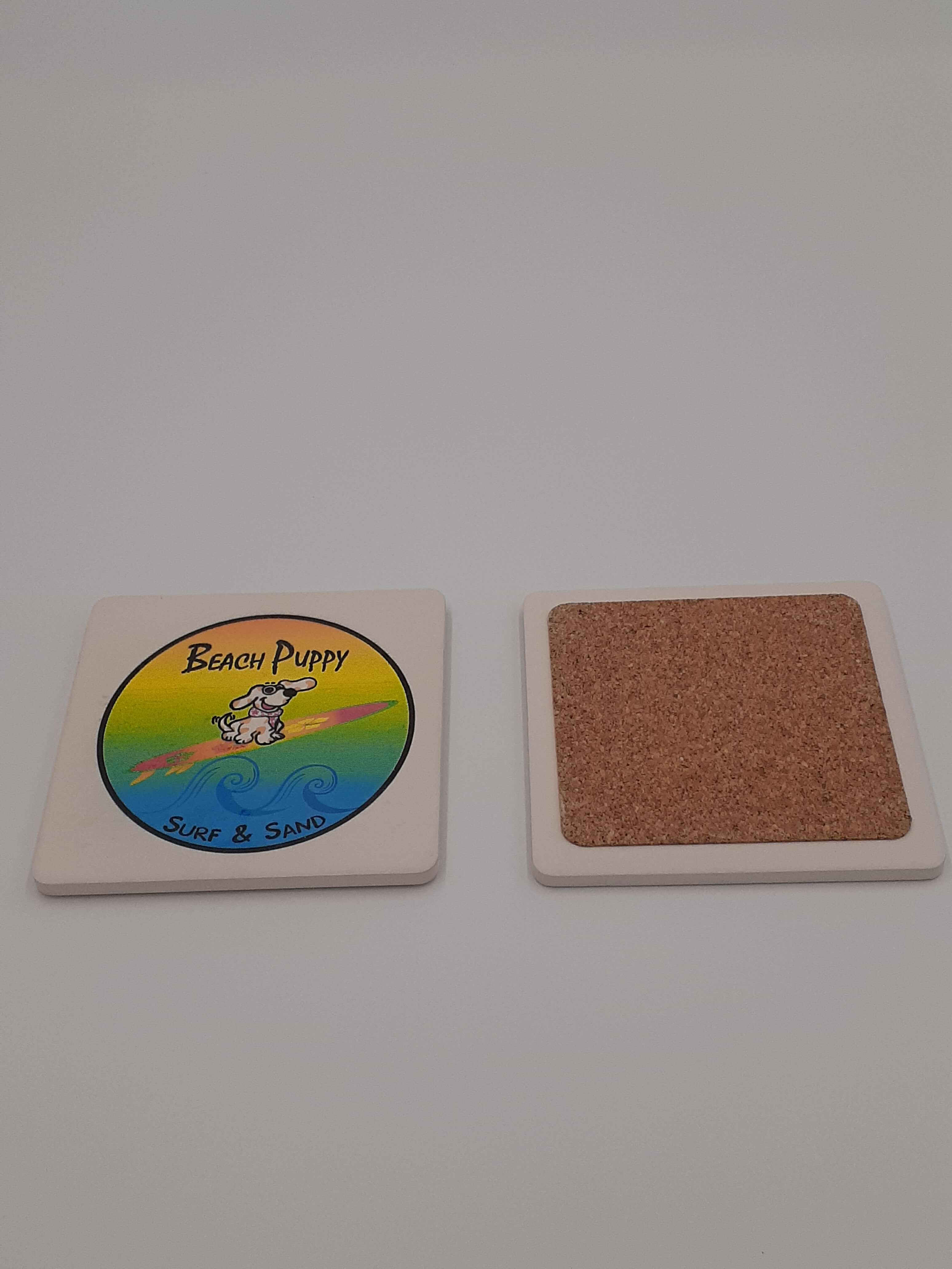 Beach Puppy Stone Coasters – Set of 4