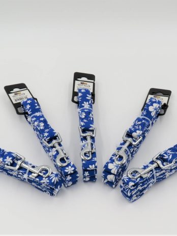 Bark Appeal 3/4″ Leash Blue Hibiscus BLHML