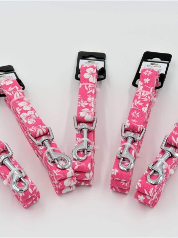 Bark Appeal 3/4″ Leash Pink Hibiscus PHML