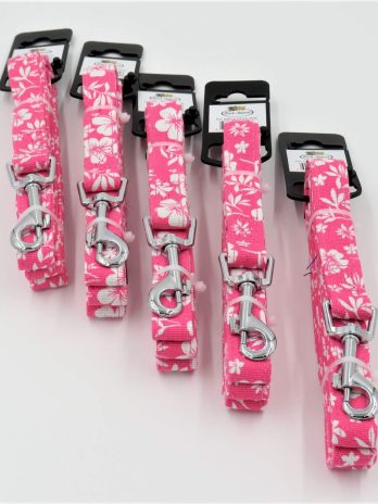 Bark Appeal 3/4″ Leash Pink Hibiscus PHML