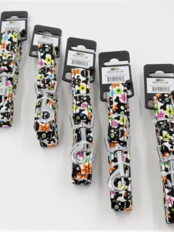 Bark Appeal 3/4″ Leash Skull and Flowers SKFCL
