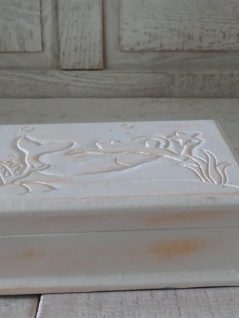 Beachcombers Mermaid Wood 5″ Trinket Box