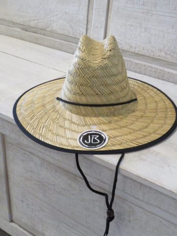 JB Blue White Hibiscus Lifeguard Straw Hat