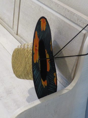 JB Orange Hibiscus Lifeguard Straw Hat