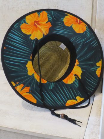 JB Orange Hibiscus Lifeguard Straw Hat