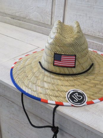 JB USA Flag Lifeguard Straw Hat